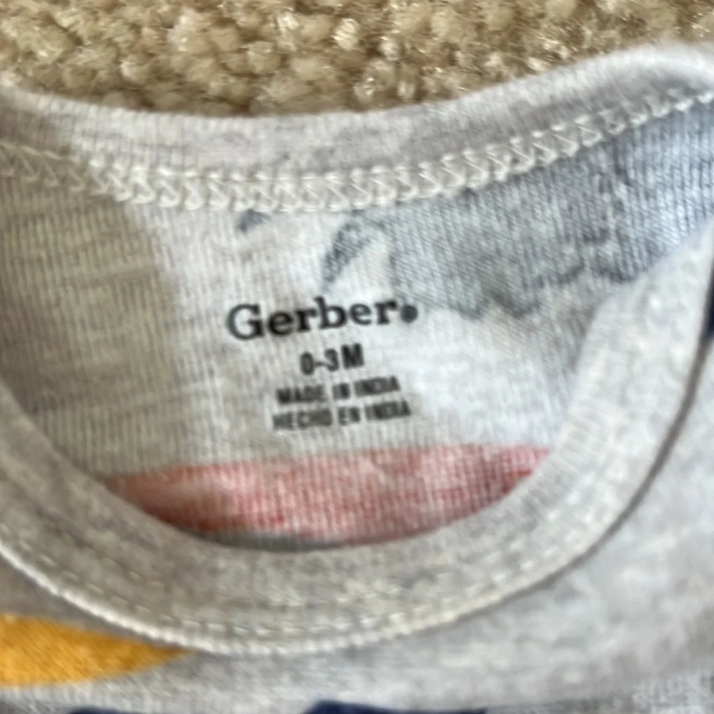 Grey 0-3M Dinosaur Onesie